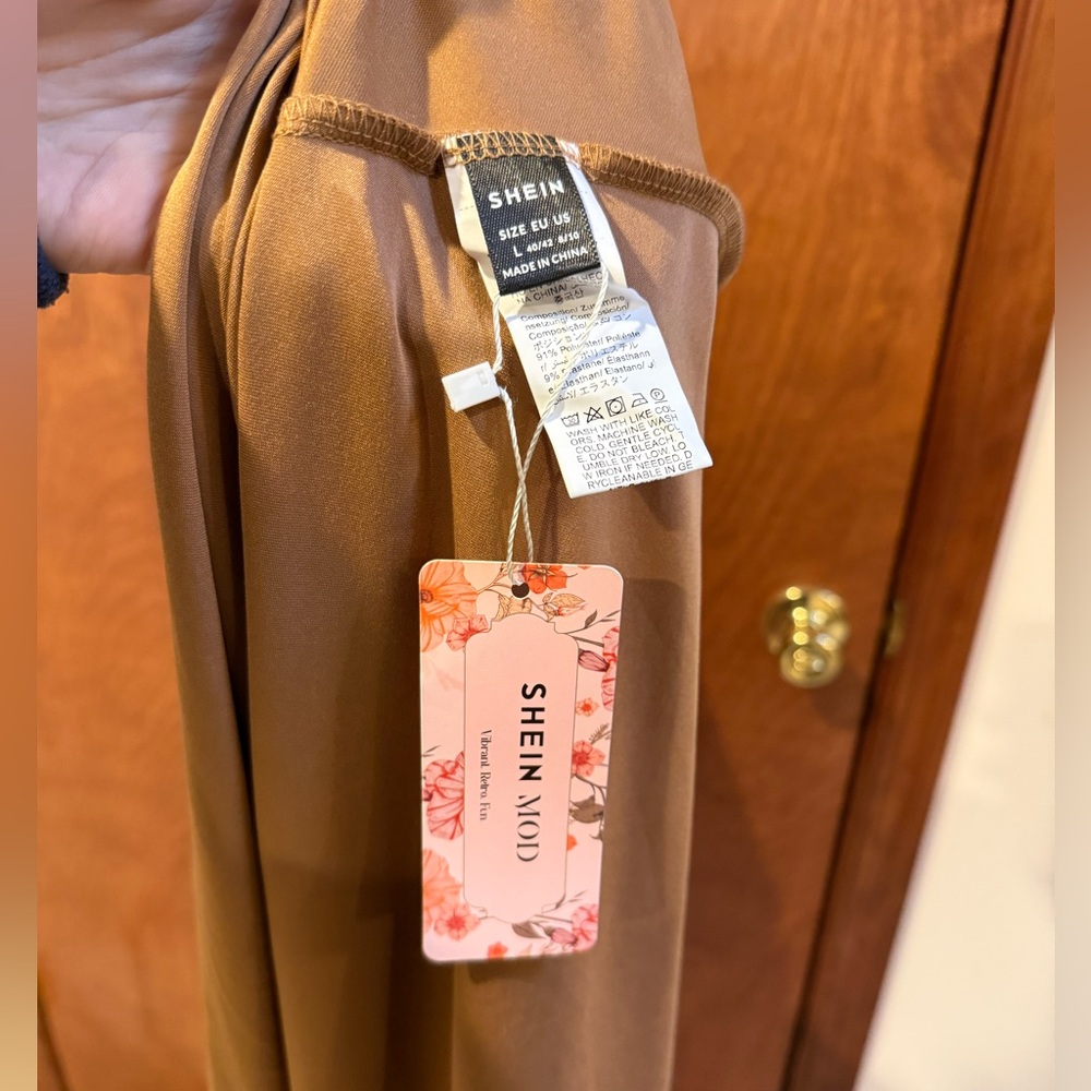 SHEIN Mod Brown Asymmetrical Dress